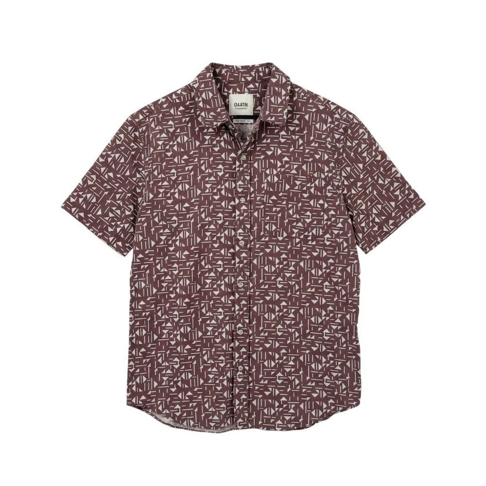 Katin Geometric Tribal Print Button Up Shirt Short Sleeve Surf Skate Size M EUC